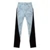 Jeans da donna Moda Patchwork Colorblock Vita alta Slim Casual Pantaloni a matita in denim dritto Designer di marca all'ingrosso femminile