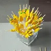 Forks 100 Pcs 4.7 Inch Bamboo Cocktail Picks Handmade Natural Party Toothpicks Decorative Eco-Friendly Appetizer Skewers