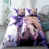 Sängkläder set Genshin Impact Set Game 3D Print Bed Linen Quilt Soft Däcke Cover Set Home Textile Queen King Size Girl Kids Room Decor 231122