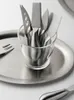 Flatware Sets Set Stainless Steel Cutlery Chubby Butter Knife Dessert Honey Service Cake Server Tableware Kitchen Accessories