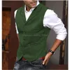 Groom Vests Rustic For Wedding Party Brown Wool Herringbone T Attire Slim Fit Mens Suit Vest Prom Waistcoat Dress Drop Delivery Event Dhwl8