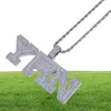 Ciondolo ghiacciato Hip Hop Gioielli di design di lusso Mens Diamond Rapper YRN Bubble Letter Pendenti per uomo Donna Bambini con catena in corda8078188