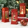 装飾的なオブジェクトの図形のクリスマス電話ブースライトテーブル装飾品で装飾された雪だるまの家の装飾アクセサリー231122