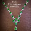 Fine Jewelry Vivid Green 5.2Ct Emerald Charm Gold Necklace For Women