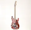 Guitare électrique Stripe Series rouge avec rayures noires en tilleul