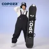 COPOZZ Dikker Mannen Vrouwen Skibroek Waterdichte Bib Overalls Winter Snowboarden Warme Rechte Jumpsuit 231122