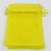 Lemon Yellow 7x9cm 9X11cm 13X18cm Organza Jewelry Gift Pouch Bags For Wedding favors,beads Accessories