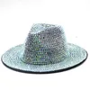 Chapeaux à large bord seau unisexe plein diamant réglable Fedora Panama casquette hommes personnalité Jazz casquettes fête scène haut 230421