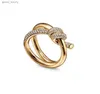Designer Ring Ladies Rope Knot Ring Luxury With Diamonds Fashion Rings for Women Classic Jewelry 18K Gold Plated Rose Wedding Wholesale14882