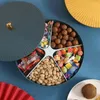 Plates Stylish Portable Round Serving Tray Rotatable Bottom Storage Decorative Desktop Supplies