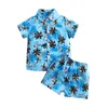 Clothing Sets Kids Baby Boy Beach Suits Summer Fashion Printed Short Sleeve Lapel Button Down Shirts And Pants 2Pcs Casual 1-6Years