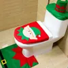 Toiletbrilhoezen Leuke Kerst Toiletbrilhoes Creatieve Kerstman Toiletten Decoratieve Hoezen Driedelige Set Jaar Badaccessoires 231122