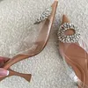 Dress Shoes TRAF 2023 Woman Leopard print High Heels Transparent Heels Women Pumps Rhinestone Spring Butterfly Heels Slingback Heeled Shoes