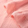 Couvertures Couverture de coton double couche super douce crêpe à volants bord bébé serviette de bain couverture de chariot pour enfants