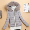 Women's Trench Coats Slim Women Parkas Winter Thick Casual Hooded Fashion Letter Cotton Warm Short Jackets Korean Zipper White Black