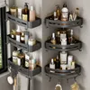 Bathroom Shelves Bathroom Shelves Aluminum Alloy No Drill Wall Mounted Shampoo Storage Rack Toilet Shower Corner Shelves Bathroom Accessories 230422