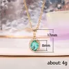 Temperament Oval Green CZ Pendant Necklace Women Delicate Wedding Party Neck Accessories Nyligen smycken Fancy Gift