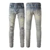 Fashion Mens Jeans Distressed Ripped Biker Slim Fit Motorcycle Bikers Denim For Men s trends Mans Black Pants Denim Pants Broken hole water drill Jeans