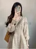 Abiti Casual Inverno Francese Elegante Vestito di Un Pezzo Delle Donne Con Scollo A V Vintage Partito Midi Femminile Moda Coreana Sexy Chic Y2k 2023