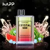 Original HAPP Crystal Pure 6000 Puffs 6k Barres de cigarettes électroniques jetables Puff Mesh Coil 6000 e cigarette Vape Pen 14ml vapers desechables 1500mAh NonRechargeable