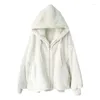 女性の毛皮の白い模倣ラムウールアウトウェアトップコート女性冬の温かい毛皮のジャケットファッション韓国豪華なジッパーアップオーバーコート