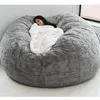 Coprisedie Super Large 7ft Giant Fur Bean Bag Cover Mobili per soggiorno Big Round Soft Fluffy Faux BeanBag Pigro Divano letto Cappotto1877