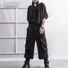 Men's Pants Slacks Spring Overalls Hip Hop Faux Two-piece Stretch Black Yamamoto Style