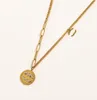 Classio Women Designer Brand Double Letter Necklace Choker Pendant 18K Gold MITATEDステンレス鋼セーターネックレスステートメントJewerlryアクセサリー