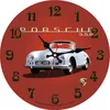 Horloges murales voitures 12 pouces horloge ronde moteur sport thème rouge voiture garage rétro vintage maison non tic-tac silencieux Dec247S