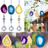 Garden Decorations H D Pack 3pcs Suncatcher Hanging 30mm Crystal Ball with Agate Slices Wind Chimes Ornaments Rainbow Decor for Window Home 230422