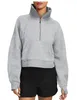 Scuba Half Zip Hoodie Mulheres Yoga Terno Designer Moletom Com Capuz Senhoras Ginásio Sportswear Esportes Ao Ar Livre Jogging Hoody Grosso Mangas Compridas com Lã