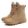 Stiefel Wandern Leder Winter Für Männer Militärische Taktische High Top Stark Verschleißfest Langlebig Stilvolle Echte Niedrige Absätze