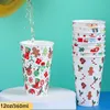 Tassen 10 Stück Weihnachts-Wasserbecher aus Kunststoff, 340 ml, wiederverwendbare Partybecher für Weihnachtsveranstaltungen, niedliches Weihnachtselement-Design, ideales Trinkbecher-Geschenk 231121