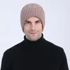 Berets Winter Hat Men Beanie Knit Fleece Brim Warm Acryl Wool Skiing Outdoor Accessoire voor tieners