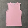 Canottiere da uomo in maglia elastica da uomo palestra fitness allenamento camicia senza maniche in cotone canottiera casual da uomo