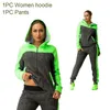 Women's Hoodies 2pcs Gym Spring Autumn With Pants Outfit Pockets Color Matching Comfortable Women Hoodie Set Zipper Closure Sweatshirt