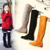 膝の女の子の靴を越えて子供のブーツファッション秋と冬のプリンセスガールズ231122