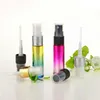 Gradient kolorów 10 ml drobnoziarna pompa opryskiwacza szklane butelki zaprojektowane do olejków eterycznych perfumy czyszczenia podrumy aromaterapeutyczne butelki WCECO