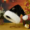大人向けのクリスマスデコレーションスパンコール帽子キラキラスノーフレーク刺繍サンタクロースパーティーキャップ付きファートリム231122