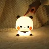 Blind Box Bear Panda Led Night Light Lamp Bubu och Dudu Söt Animal Cartoon Nightlight for Kids Bedside Bedroom vardagsrum Dekorativ 230422