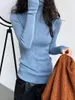 Wool Soft Glutinous High Collar Knitted Shirt Minimalist Stacked Collar Underlay Sweater for Women