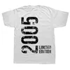 Camisetas masculinas 2023 gráfico streetwear manga curta presentes de aniversário verão estilo camiseta homens novidade 18th 18 anos retro vintage 2005