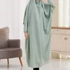 Etniska kläder huva muslimska kvinnor hijab klänning bönplagg jilbab abaya long khimar full täcker ramadan klänning abayas dubai islam kläder