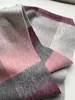 Écharpe en cachemire chaude d'hiver écharpes enveloppantes châle à carreaux long Pashmina gris foncé unisexe