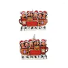 Charms 5 STKS Kerst Vrienden Kerstman Sneeuw Man Acryl Voor DIY Oorbellen Ketting Sleutelhanger Accessoires Groothandel