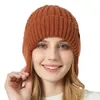 Mens Womens Winter Knitted Double Layers Wool Hat Ear Protection Beanie Thick warm Cable Knit Beanie Cap Hat Daily Rib Cuff Beanie Unisex Daily Cuffed Plain Knit Hat