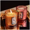 Świece wytłoczone szklane pachnące bezdoby ręcznie robioną pachnące świece Favours urodzinowe prezenty świąteczne upuszczenie dostawy home garde dh9i8