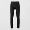 Herenjeans High Street Fashion Heren Zwart Stretch Elastisch Skinny Fit Streep Gedrukt Designer Hip Hop Merkbroek Hombre