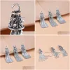 Charms Charms S925 Sterling Sier Thai Diy Jewelry Accessories Korean Snake Bone Chain Tassel Pendant Handmased Pärled Material Accesso Dhy5n