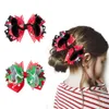 Headwear Hair Accessories Year Hair Bows Snowman Holiday Hair Clips Winter Girl Hair Accessories Hairgrips Party Christmas Printed Ribbon Bows 231121